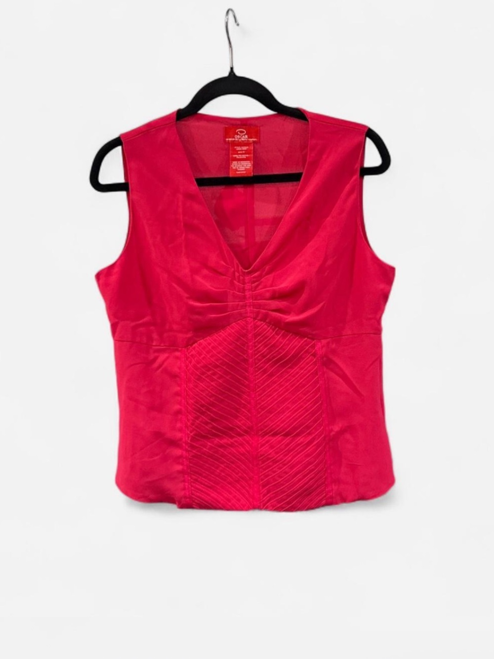 Pink top preppy old money size 8 Oscar de la Renta corset Sleeveless Blouse